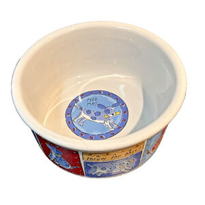 SIGNATURE FEED ME DOG by RIVIERA VAN BEERS Dog Bowl Dish Holds 3 Cups EUC!